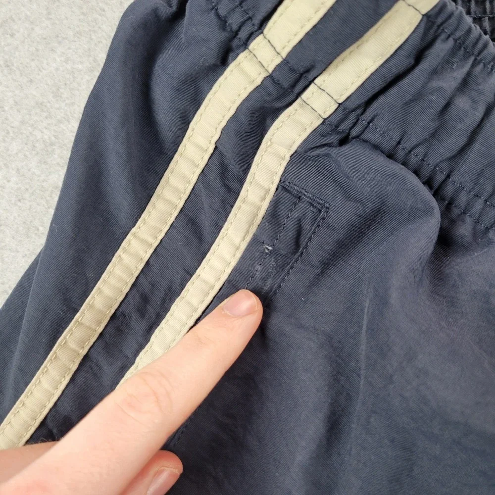 Abercrombie‎ & Fitch Track Pants Mens Large Navy Blue Nylon Side Stripe Vintage